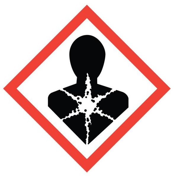 health hazard symbol in liquid carbon labels